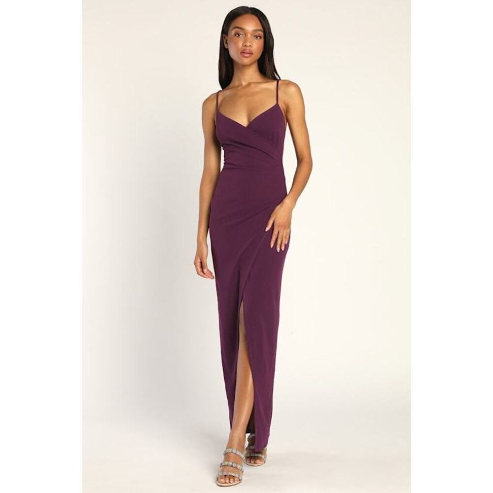 Lulus Sweetest Admirer Purple Ruched Surplice Maxi Dress - Size XL